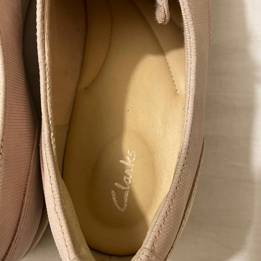 Clarks Women's Size 10‎ Pink Teadale Rhea  Platform Oxford Shoes Suede Derby